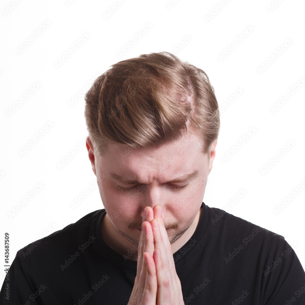 Facial expression and emotion, Hopeful man praying