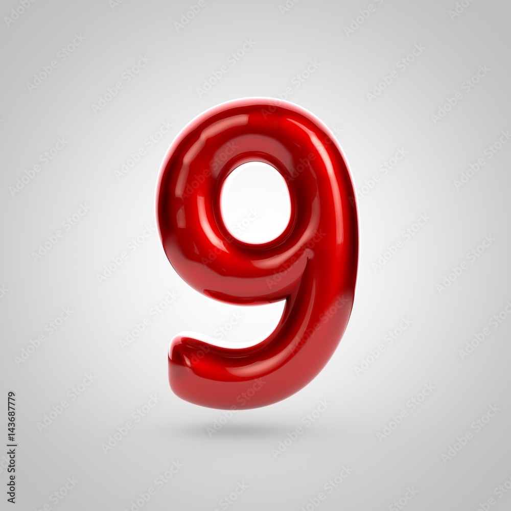 Metallic paint red number 9 Metallic paint red number 9
