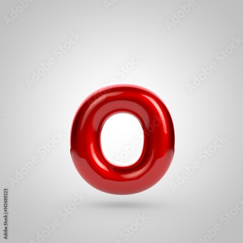 Metallic paint red letter O lowercase