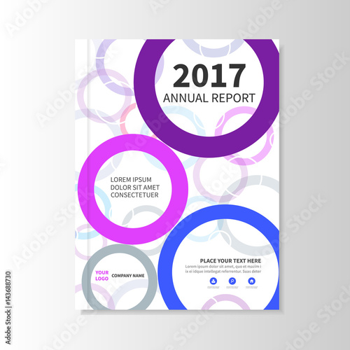 2017 flat annual report cover, business template.