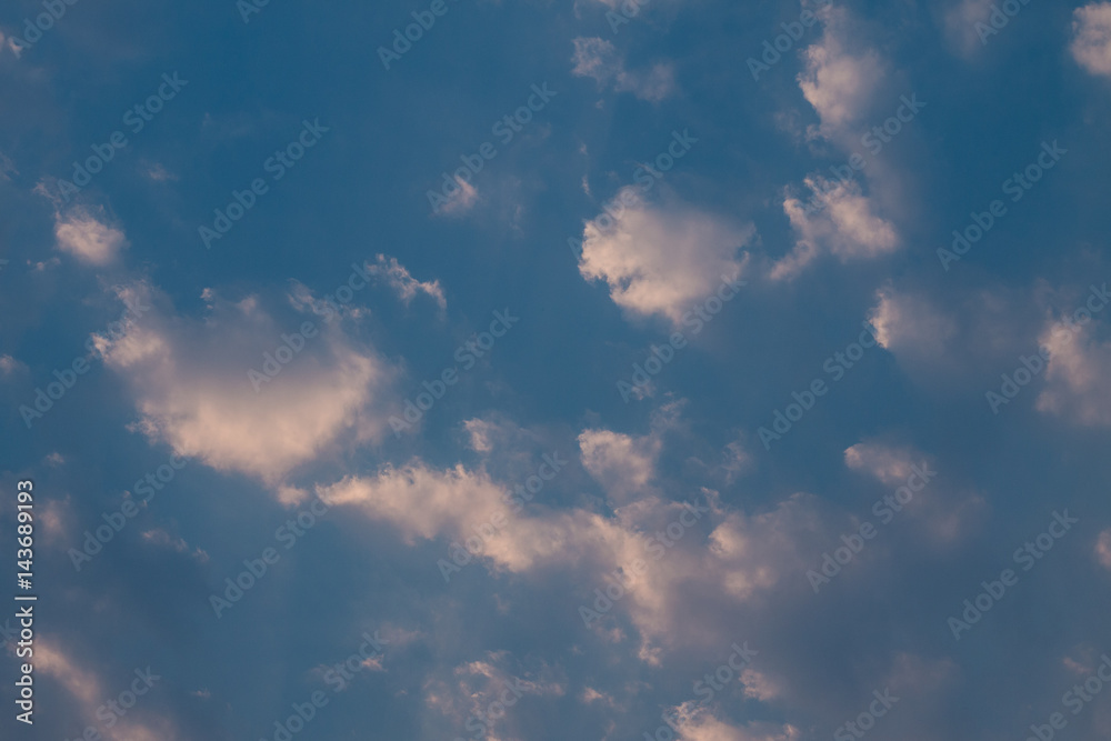 The evening sky and clouds