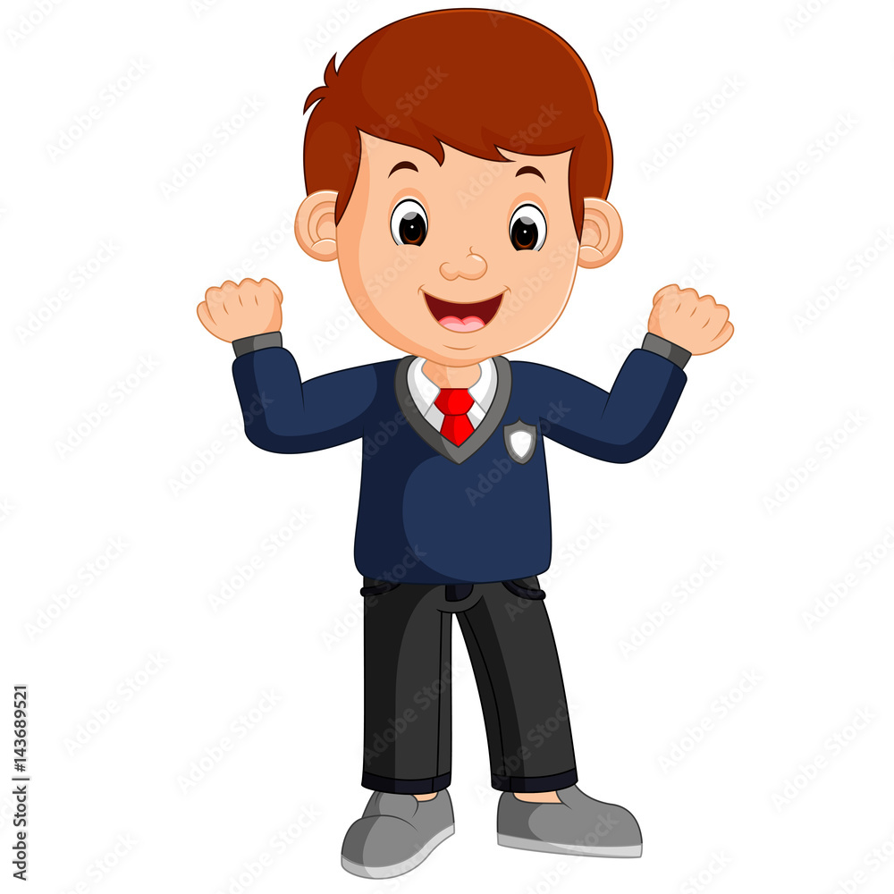 Cute boy cartoon posing