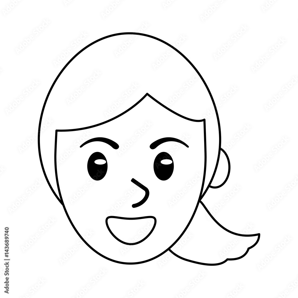 Fototapeta premium face female avatar outline vector illustration eps 10