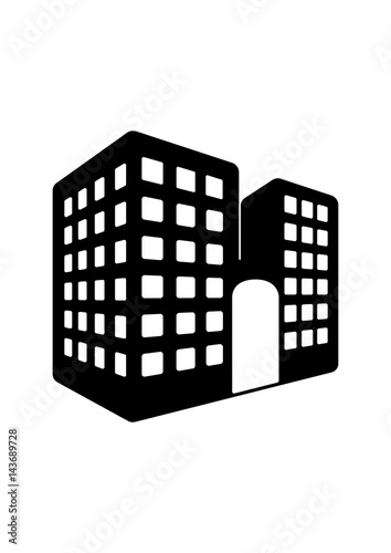 3D building icon, Vector