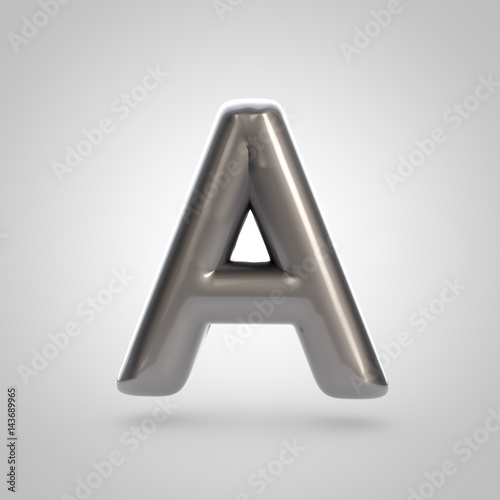 Metallic paint silver letter A uppercase
