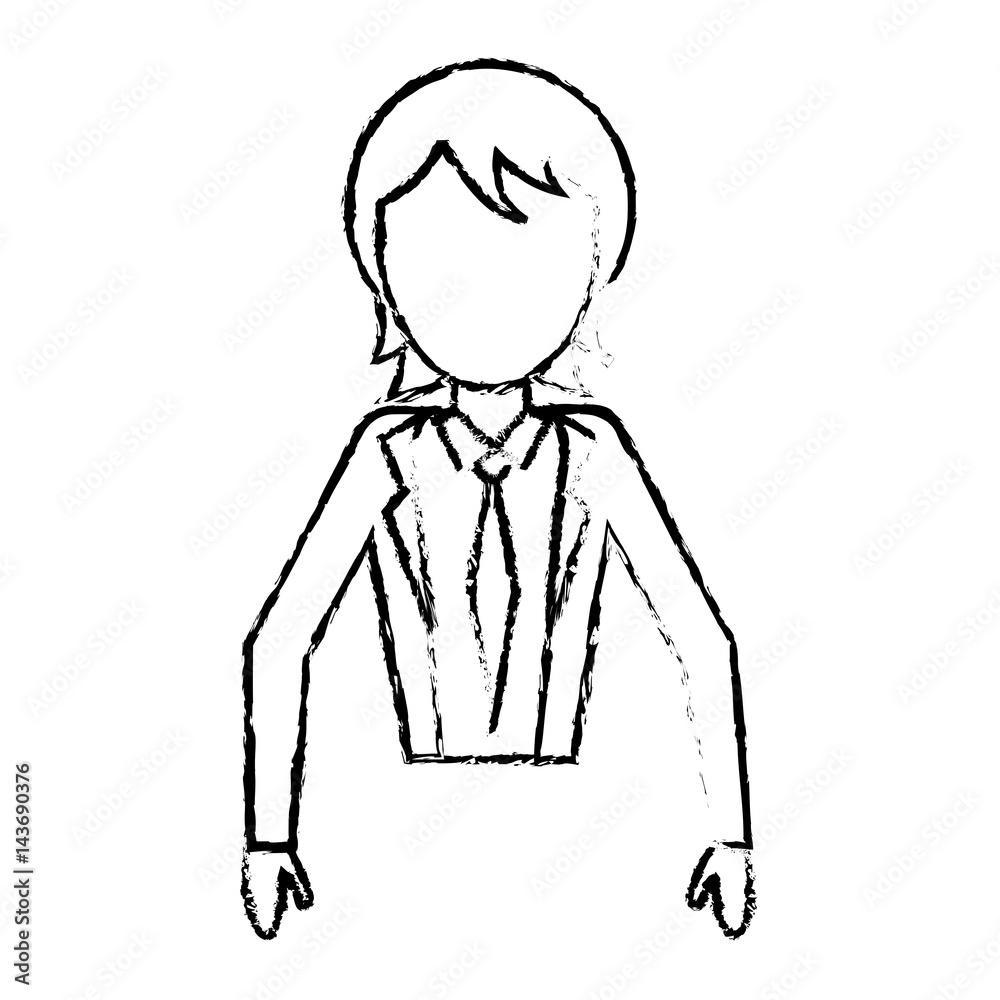 sketchy man male faceless design vector illustration eps 10