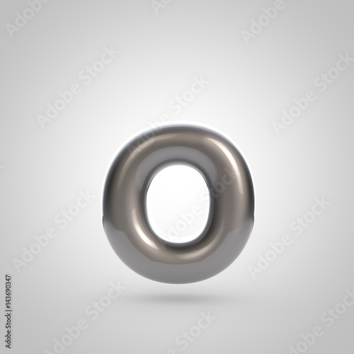 Metallic paint silver letter O lowercase