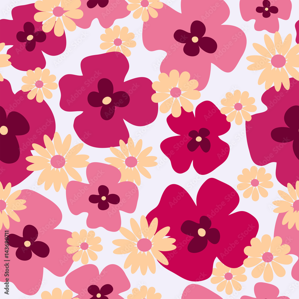 Seamless floral texture with poppies on a white background Seamless floral texture with poppies on a white background