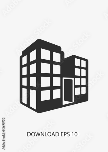 Office block building icon, Vector