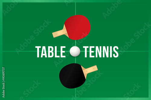 Table tennis design with green table.