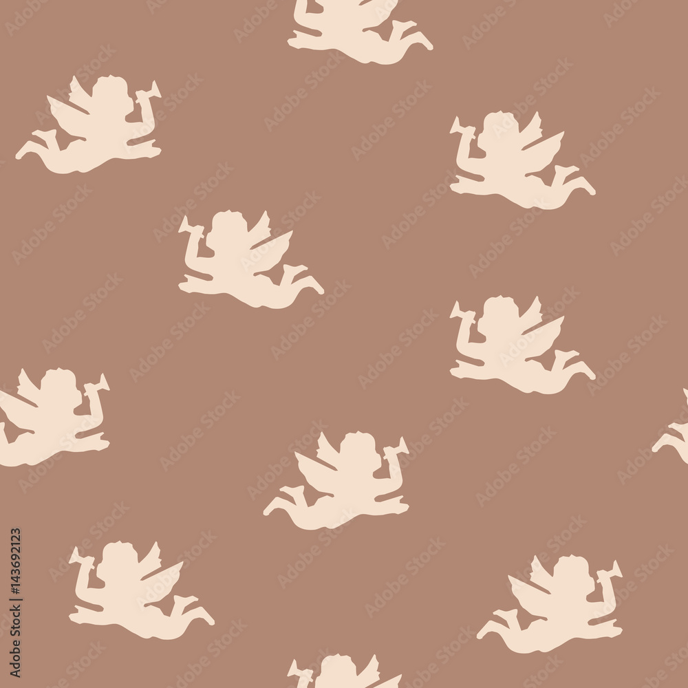 Fototapeta premium Seamless pattern with angels