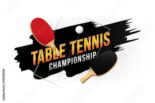 Table tennis championship design with  table.