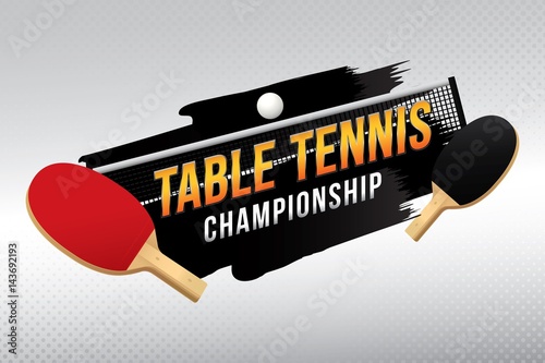 Table tennis championship design with  table.