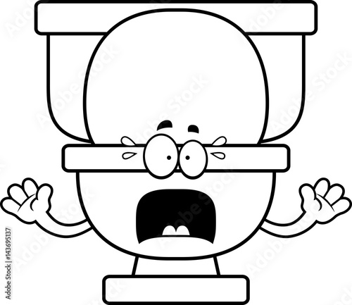 Scared Cartoon Toilet
