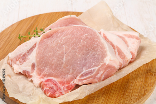 Raw pork steak