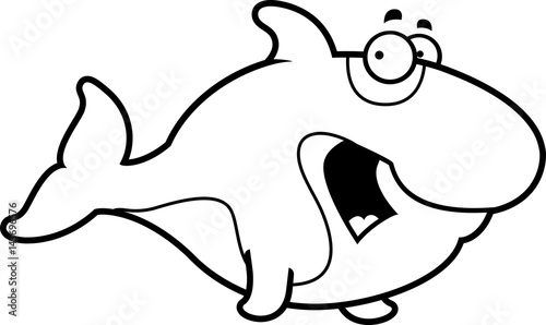 Scared Cartoon Killer Whale