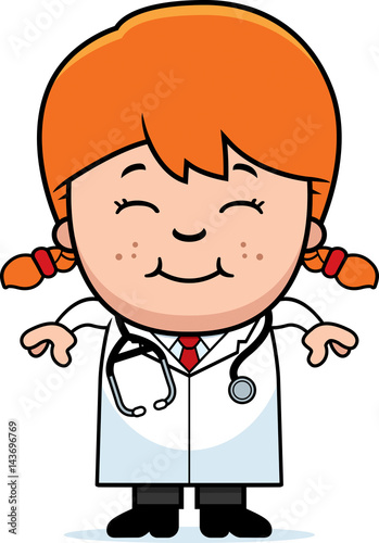 Smiling Cartoon Child Doctor