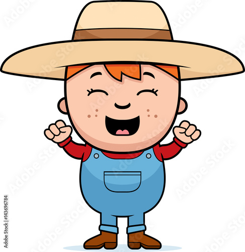 Child Farmer Excited