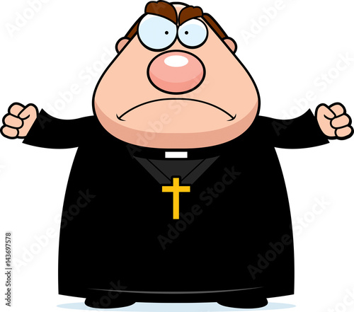 Angry Cartoon Priest