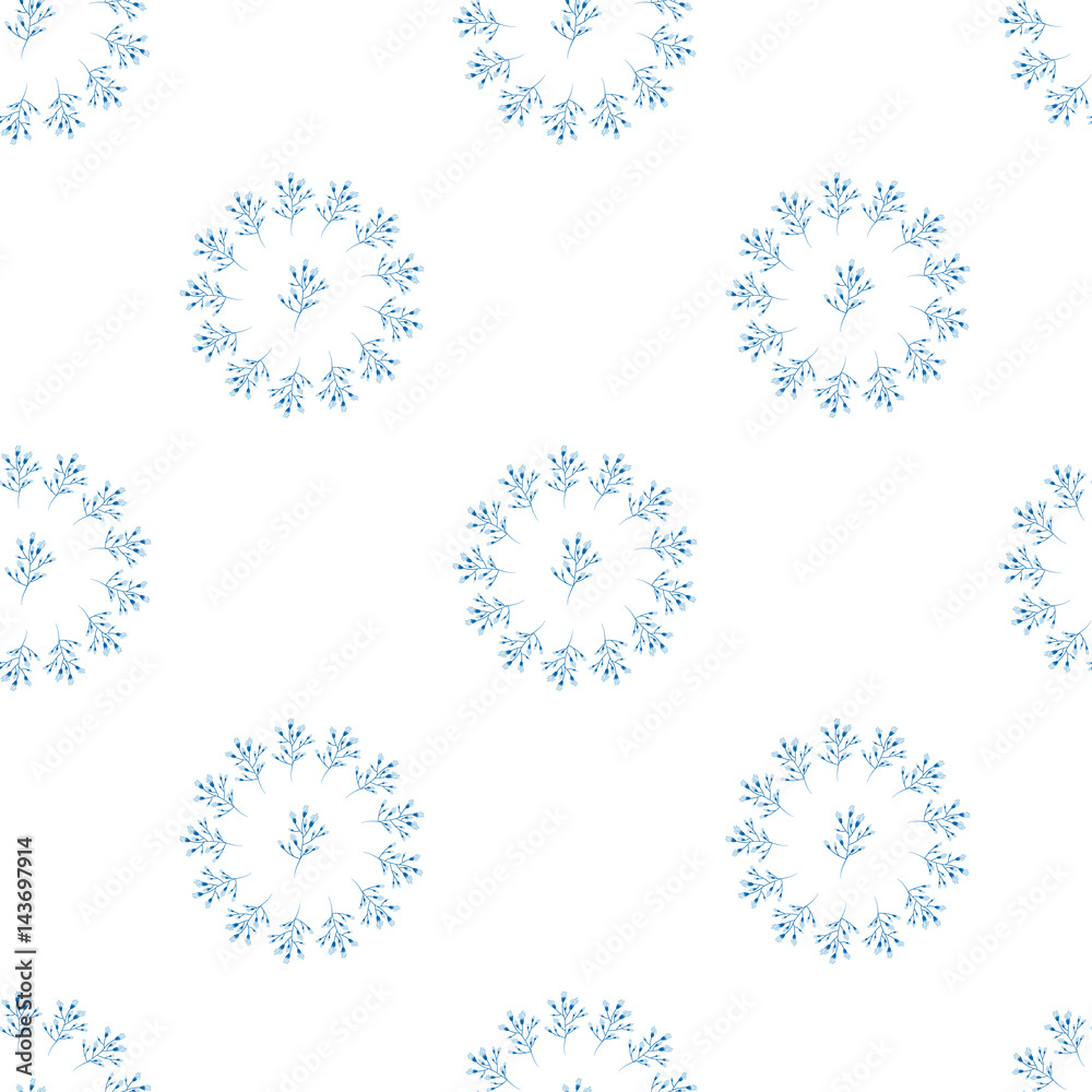 Elegant gentle blue pattern in small-scale flower buds. Millefleurs. Liberty style. Floral seamless background for textile, porcelain, chinaware, wallpapers, print, gift wrap, scrapbooking Elegant gentle blue pattern in small-scale flower buds. Millefleurs. Liberty style. Floral seamless background for textile, porcelain, chinaware, wallpapers, print, gift wrap, scrapbooking