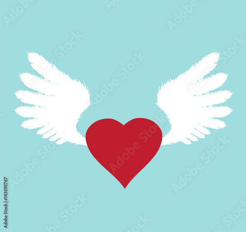 Vector wings with heart