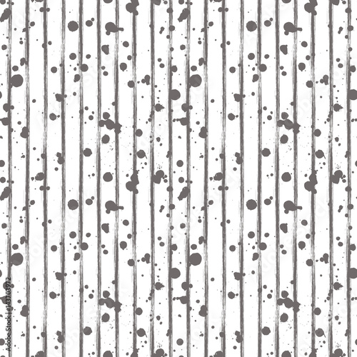 Vector seamless pattern, tile with inc splash, blots, smudge and brush strokes. Grunge endless template for web background, prints, wallpaper, surface, wrapping, repeat elements for design. © Valentain Jevee