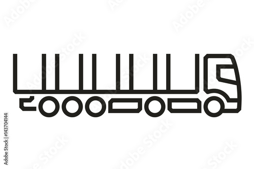 Vehicle Icons: European Truck Log Carrier. Vector.