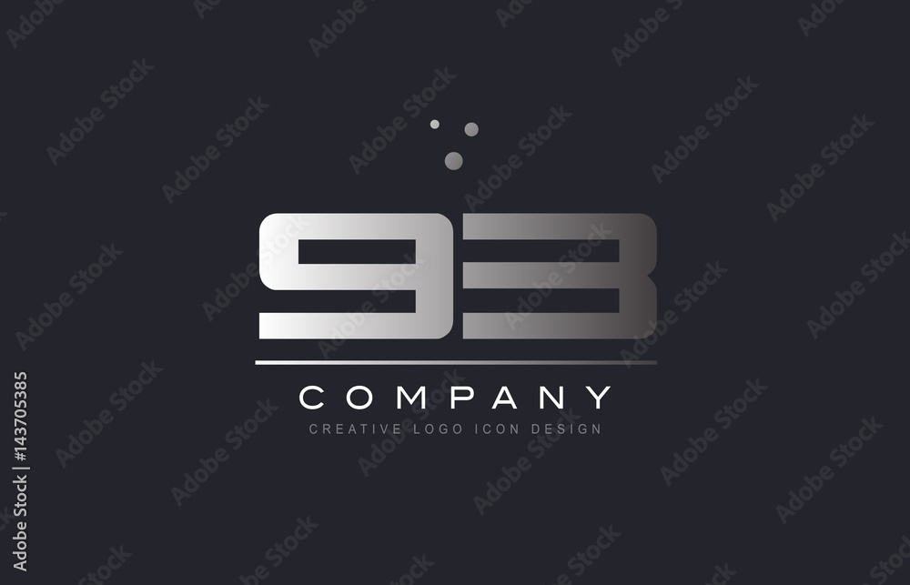 93 ninety three number silver grey metal logo icon deign vector 93 ninety three number silver grey metal logo icon deign vector