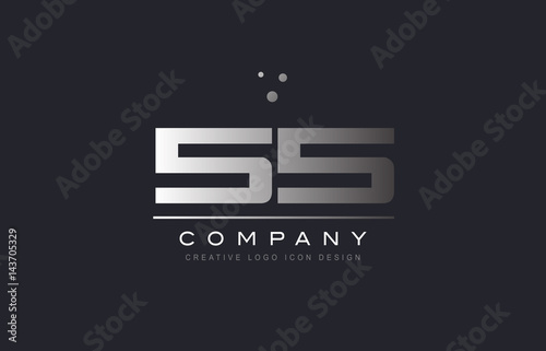 55 fifty five number silver grey metal logo icon deign vector