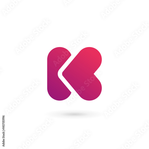 Letter K heart logo icon design template elements