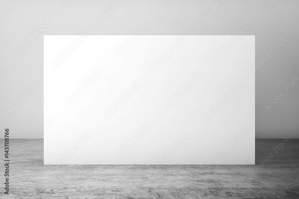 3 d blank banner stand on concrete floor 3 d blank banner stand on concrete floor