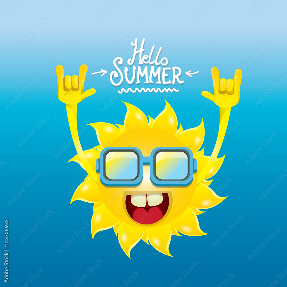 hello summer rock n roll poster. summer party hello summer rock n roll poster. summer party