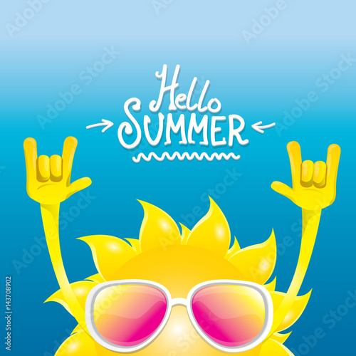 hello summer rock n roll poster. summer party