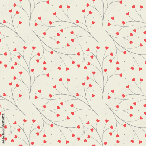 Beauty seamless pattern with hearts