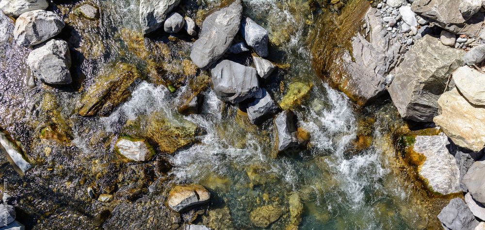 Fototapeta premium Sicht von oben auf Wasser Panorama 