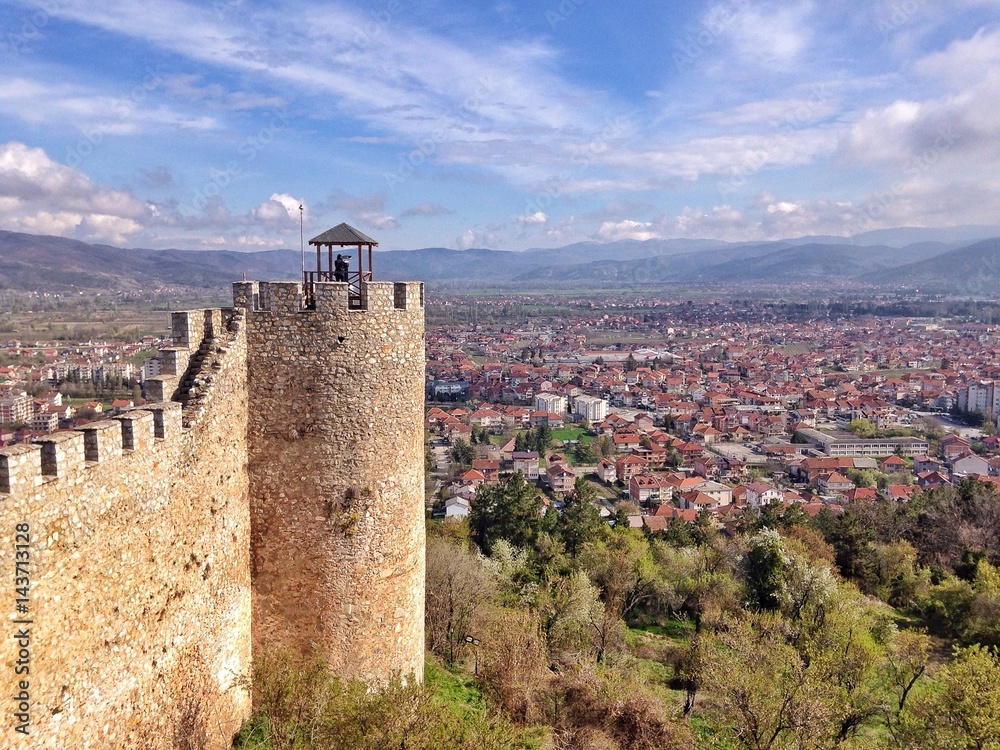 Cityscape of Ohrid, Macedonia from ancient fortress of tsar Samuel