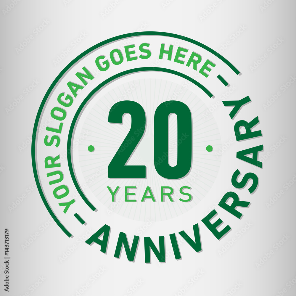 20 years anniversary logo template. Vector and illustration. 20 years anniversary logo template. Vector and illustration.