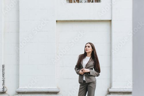 Portrait of business woman on the street.