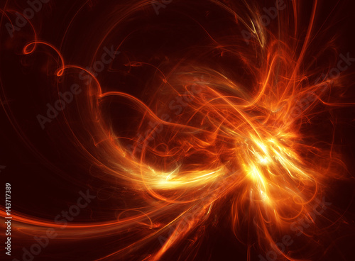 Jet. Fiery fractal on a black background