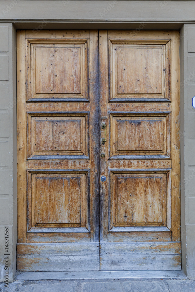 Texture of an old wooden door in Florence