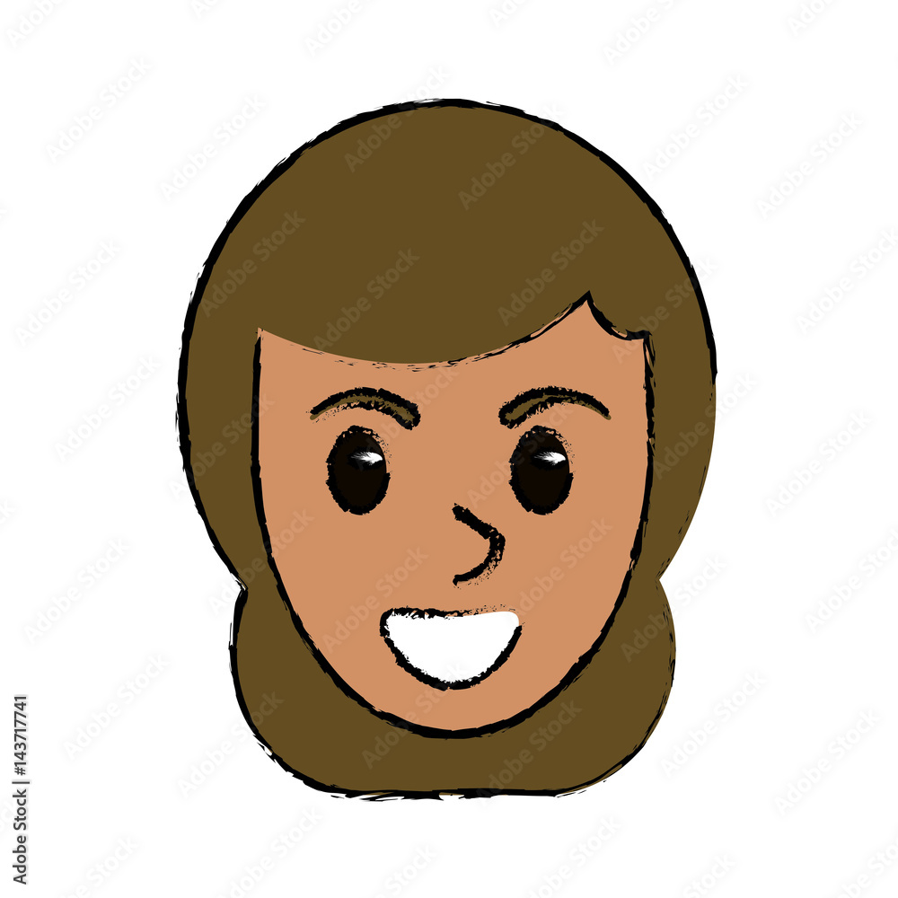 Obraz premium cartoon face female comic image vector illustration eps 10