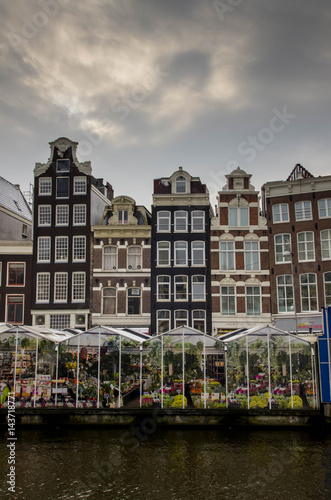 Canvas Print Marché aux fleurs amsterdam