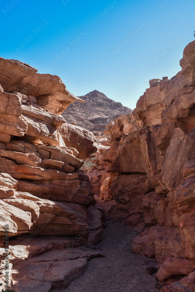 Colored stone canyons in the desert