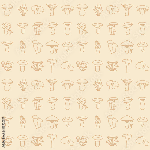 moshroom icons seamless pattern photo