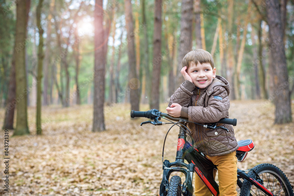 Fototapeta premium Kids resting after biking