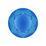 Diamond icon. Vector Illustration. Shiny crystal sign. Brilliant stone.Blue stone isolated on white background. Fashion modern design. Flat element. Symbol gift, jewel, gem or royal, rich.