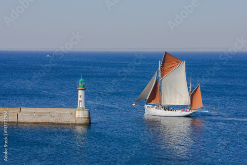 Brittany, ile de Groix, harbor Port-Tudy, tuna boat in harbor photo