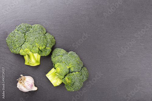 broccoli on slate boerd