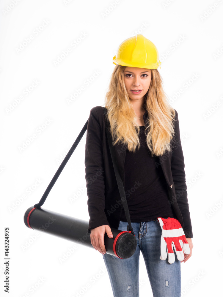 bellissima ragazza lavoratrice manager con caschetto di sicurezza bellissima ragazza lavoratrice manager con caschetto di sicurezza