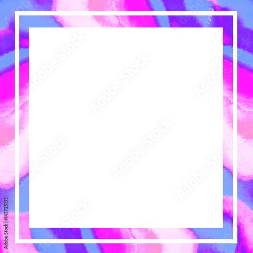 Abstract watercolor frame. Hand painted texture. Poster, card or invitation template.